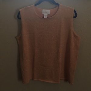 Metallic pink sleeveless knit top